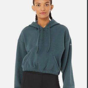 ALO Stadium Half Zip Hoodie Teal M